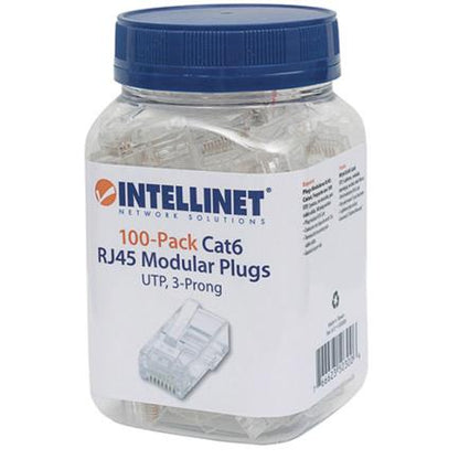 PLUG MODULAR RJ45 UTP CAT6 SOLIDO BOTE CON 100 PIEZAS