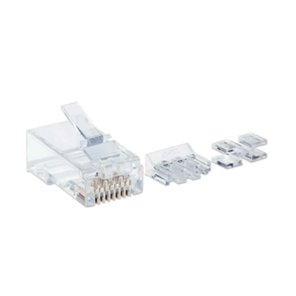 Plug Intellinet RJ45 Cat6a Sólido Oro 50 Micras Pro UTP Bote C/80 Pzas