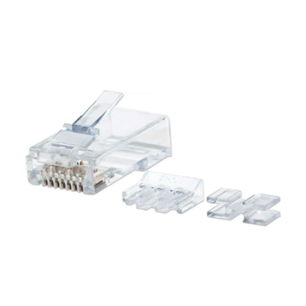 PLUG MODULAR RJ45 UTP CAT6A MULTIFILAR 80PZS CONTACTO CHAPA ORO