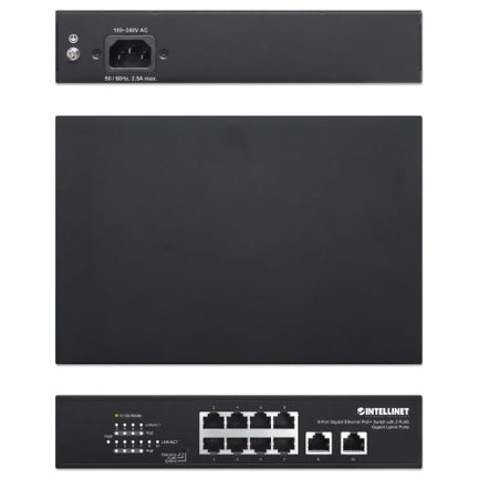 PoE Switch Intellinet GB  8 ptos 32W pto 120W - 2 R