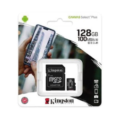 MICRO SDXC MEMORIA KINGSTON 128GBCANVAS SELECT PLUS 100R A1 C10