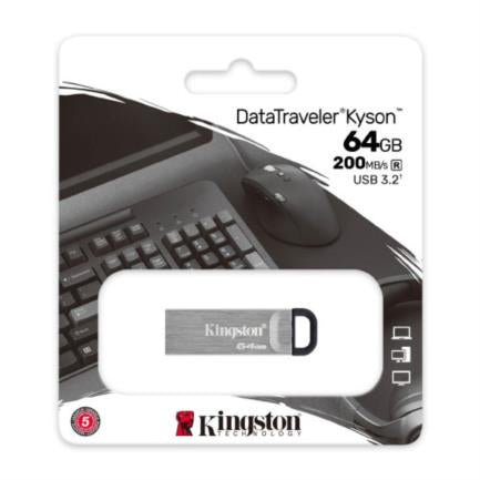 USB 3.2 MEMORIA KINGSTON 64GB DATATRAVELER KYSON METALICA