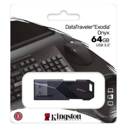 USB 3.2 MEMORIA KINGSTON 64GB DATATRAVELER EXODIA ONIX