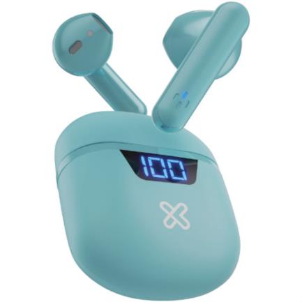 Audífonos Inalámbricos Klip Xtreme TWS TouchBuds KTE-006AQ Bluetooth Estuche de Carga 12h de Duración Color Aqua