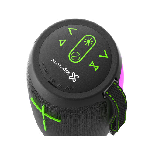 Bocina Portátil Klip Xtreme ZoundFire Pro KBS-350BK LED Bluetooth/Aux 3.5mm TWS 16W IPX6 Batería 3.7V 3000 mAh