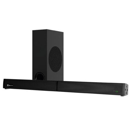 Barra de sonido Klip Xtreme con subwoofer 2.1 Bluetooth 160W BoomBar KSB-230 HDMI ARC  Optico digital Aux 3.5 mm USB Control incluido Color Negro