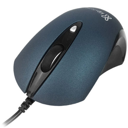 Mouse cableado Klip Xtreme erogonomico silencioso ClickQuiet KMO-250BL 4 botones Conexion USB 2.4 GHz 400/800/1200/1600 DPI Color Azul