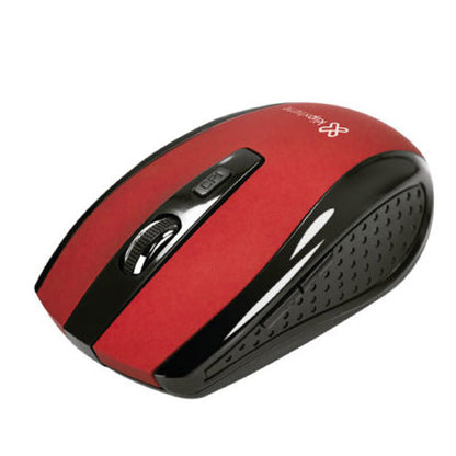 Mouse inalambrico Klip Xtreme ergonomico Klever KMW-340RD 6 botones Conexion USB 2.4 GHz 1000/1200/1600 DPI Color Rojo