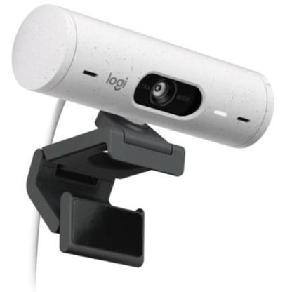 Cámara Web Logitech Brio 500 FHD Resolución 1080p Corrección Iluminación Encuadre Automático Color Blanco Crudo