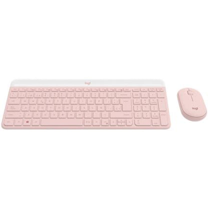 Teclado y Mouse Logitech MK470 Inalámbrico Nano Receptor USB Color Rosa