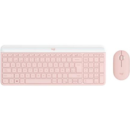 Teclado y Mouse Logitech MK470 Inalámbrico Nano Receptor USB Color Rosa