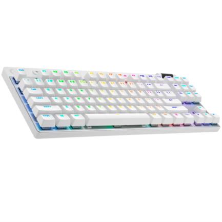 Teclado Logitech Pro X TKL Inalámbrico Iluminación RGB Recargable USB-A a USB-C Color Blanco