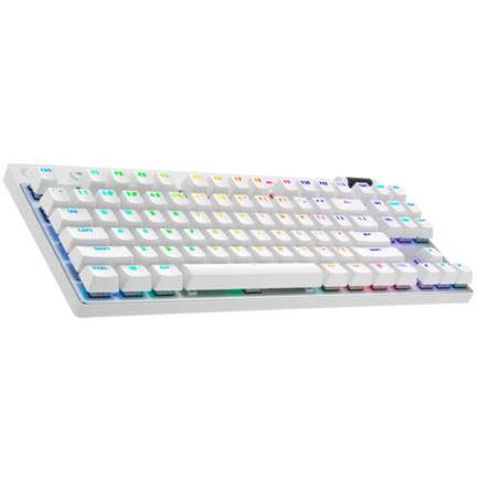 Teclado Logitech Pro X TKL Inalámbrico Iluminación RGB Recargable USB-A a USB-C Color Blanco