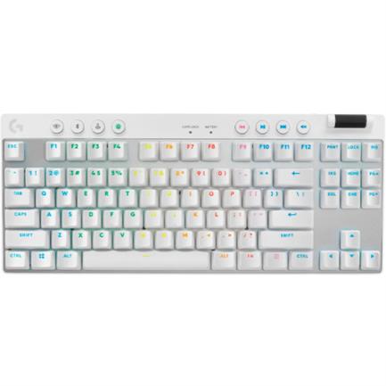 Teclado Logitech Pro X TKL Inalámbrico Iluminación RGB Recargable USB-A a USB-C Color Blanco