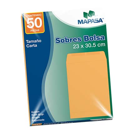 SOBRE BOLSA MAPASA PANUCO CARTA 10 BOLSAS C/50