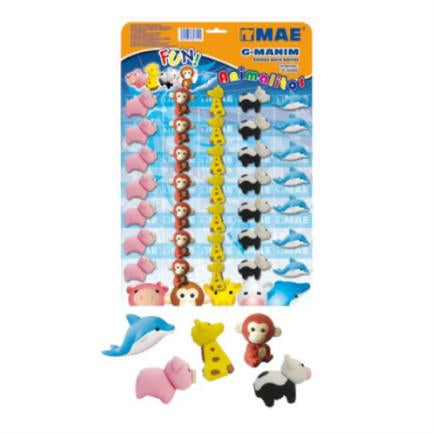 Borrador Mae G-Manim Forma Animalitos Set 35 Pzas