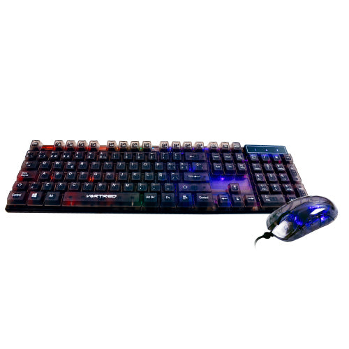 KIT GAMER TRANSPARENTE TECLADO MAS  MOUSE  HELUMO