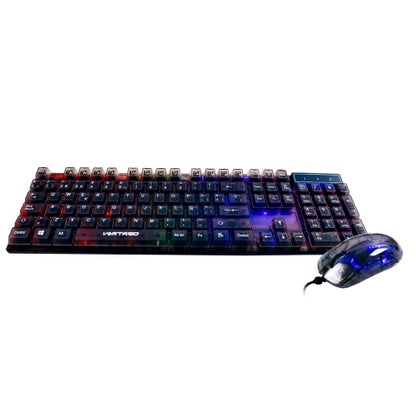 KIT GAMER TRANSPARENTE TECLADO MAS  MOUSE  HELUMO