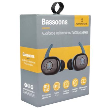 AUDIFONOS INALAMBRICOS BT TWS EXTRA BASS (NEGRO)