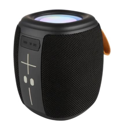 Bocina Perfect Choice Novel Drum Inalámbrica Bluetooth TWS RGB Color Negro