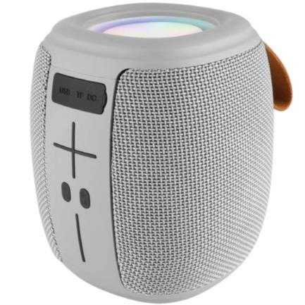 Bocina Perfect Choice Novel Drum Inalámbrica Bluetooth TWS RGB Color Gris