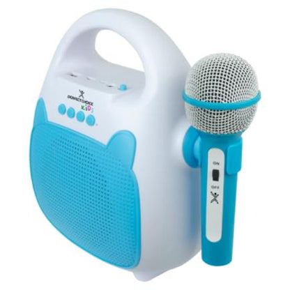 KARAOKE CON MICROFONO PORTATIL AZUL PARA NINOS