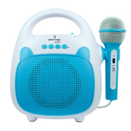 KARAOKE CON MICROFONO PORTATIL AZUL PARA NINOS