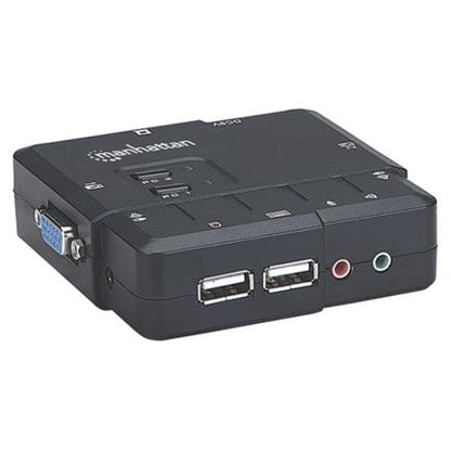 SWITCH KVM 2 PTOS USB Y 2PTOS VGA 3.5MM 1600X900 CON JUEGO CABLES