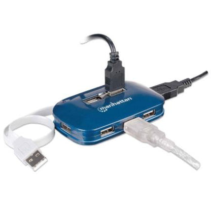 HUB USB V2.0 7 PTOS AZUL CON FUENTE.