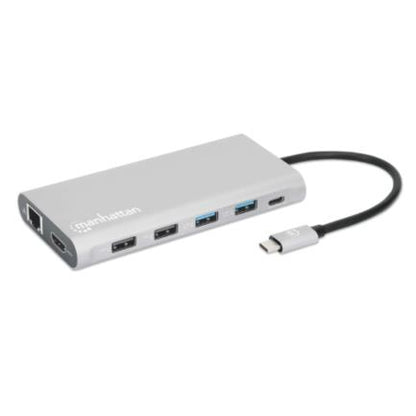 Docking Manhattan USB-C para Triple Monitor HDMI/USB-C/PD/SD/micro SD