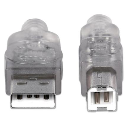 CABLE USB A-B 1.8M IMPRESORA PLATA