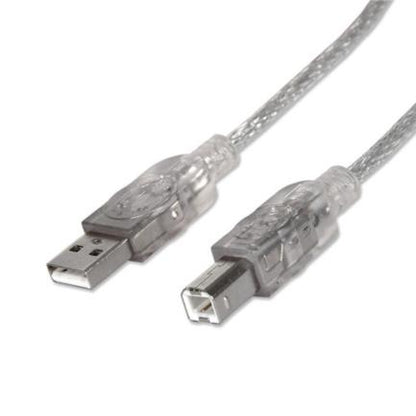 Cable Manhattan USB B Alta Velocidad 2.0 A-B 3m Color Plata