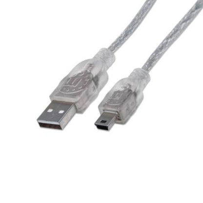 CABLE USB V2.0 A-MINI B 1.8M PLATA