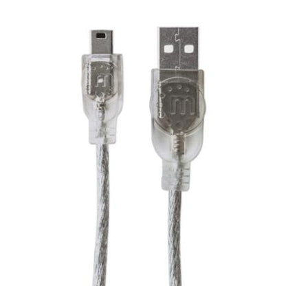 CABLE USB V2.0 A-MINI B 1.8M PLATA