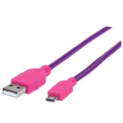 Cable Manhattan Micro-B USB Alta Velocidad 1m Color Rosa-Morado