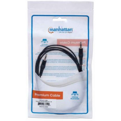 Cable Manhattan Audio Estéreo 3.5mm M-M 1.8m Color Negro