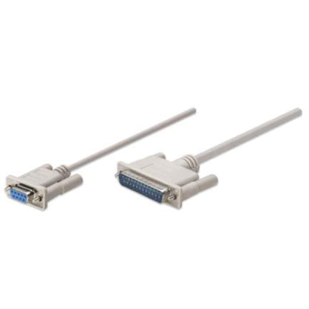 CABLE NULL MODEM DB9H DB25M 1.8M MOL .