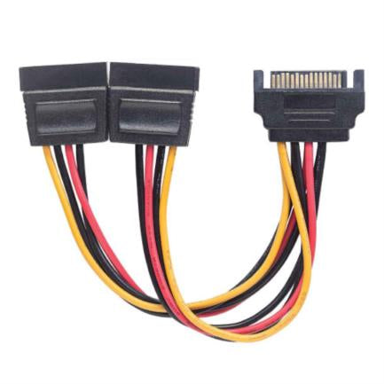 CABLE ALIMENTACION DIVISOR Y SATA 0.15M X2 1 MACHO A 2 HEMBRA