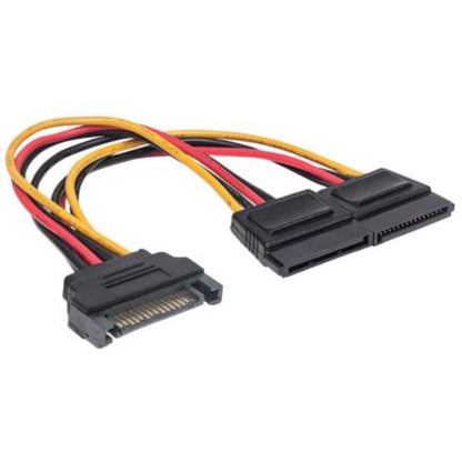 CABLE ALIMENTACION DIVISOR Y SATA 0.15M X2 1 MACHO A 2 HEMBRA