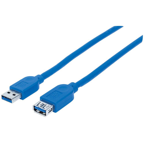 Cable Manhattan USB V3.2 Ext  Tipo A  1.0M Azul 5Gb