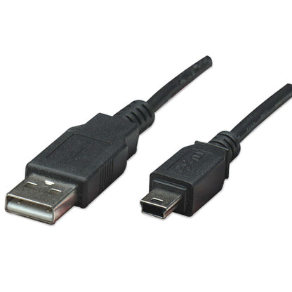 Cable Manhattan USB V2.0 A-Mini B 3.0M Negro