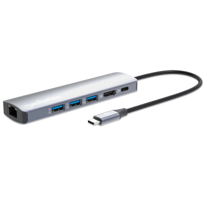 Estacion Docking USB-C  MANHATTAN con Hub 6 en 1