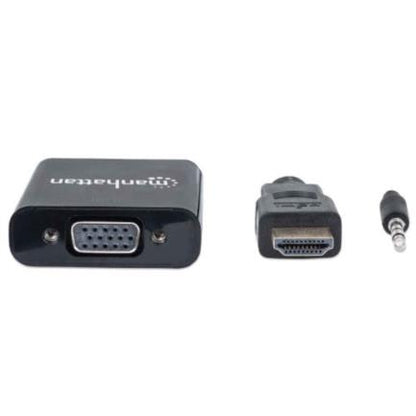 CABLE ADAPTADOR CONVERTIDOR HDMI A VGA AUDIO 3.5MM 1080P M-H