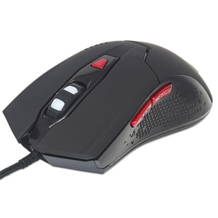 MOUSE OPTICO GAMING USB 6 BOTONES NEGRO C/LUZ