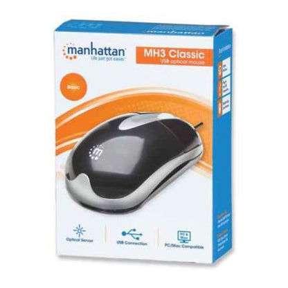 MOUSE OPTICO ALAMBRICO COLOR NERO-PLATA