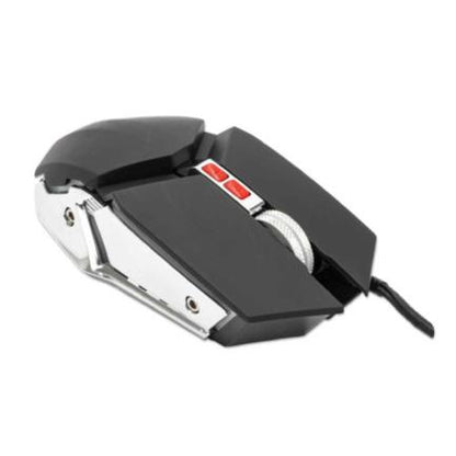 Mouse Manhattan Gaming Óptico LED 3200 dpi 7 Botones Color Negro-Plata