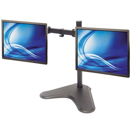 Soporte Monitor Manhattan para 2 Monitores 13" a 32" Escritorio Brazos Doble Articulación Color Negro