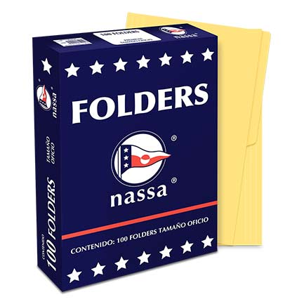 FOLDER NASSA OFICIO CANARIO C/100 PIEZAS