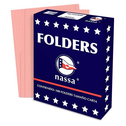 FOLDER NASSA PREMIUM CARTA ROSA C/100 PZAS