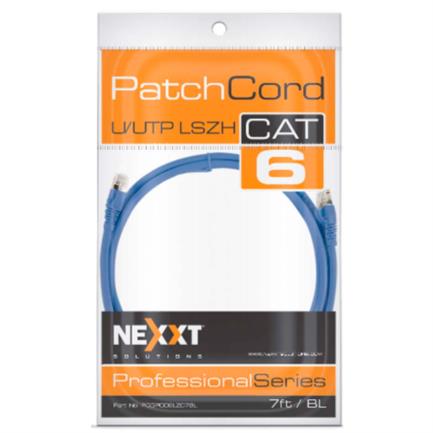 Cable de Conexión Red Nexxt Solutions U/UTP Cat6A 2.10m LSZH Compuesto sin Halogeno de Baja Toxicidad Color Azul